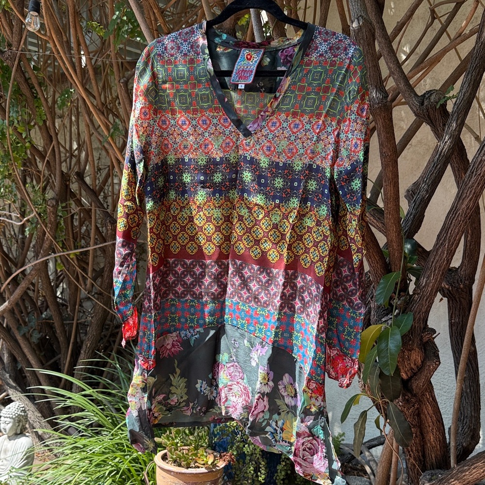 Johnny Was Floral Patchwork Tunic - image 1